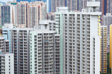 香港的住宅楼群建设居所天际建筑公寓民众住房房屋背景图片