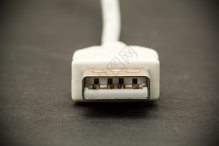 特写白 USB 端端背景图片