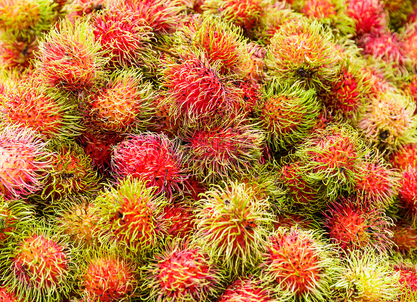 红布丁红色水果收成市场热带图片
