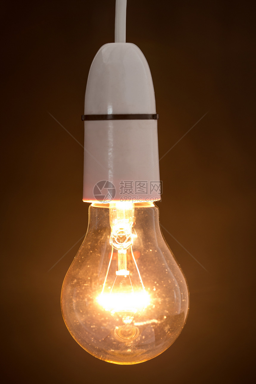 特写闪亮的灯泡灯丝金属辉光创新灯光荧光玻璃亮度活力技术图片