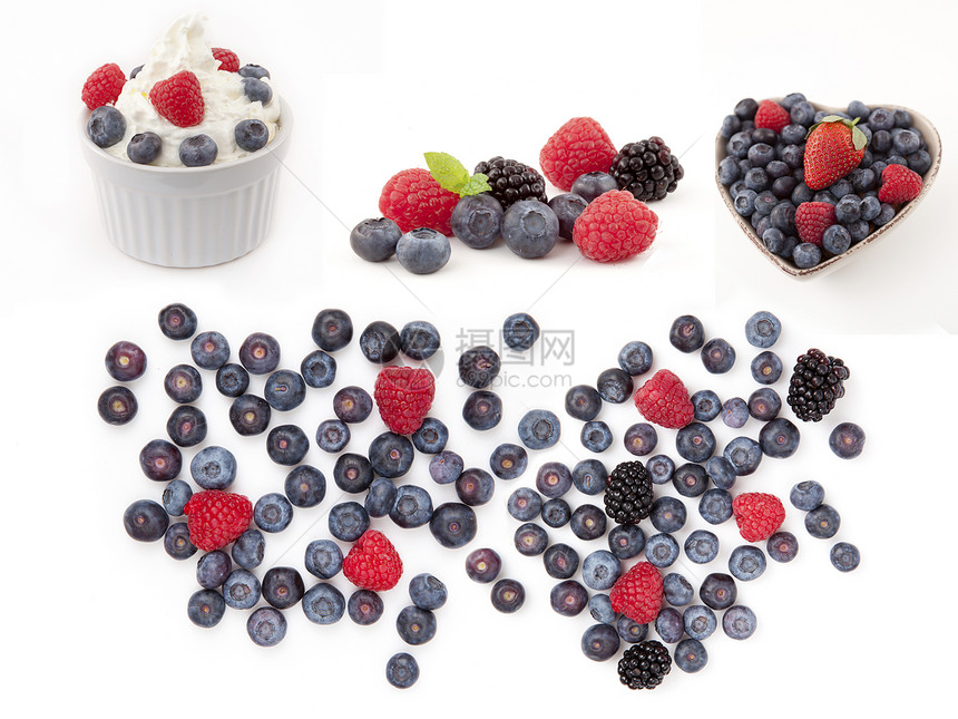 红果酸奶健康饮食水果早餐覆盆子食物营养饮食图片