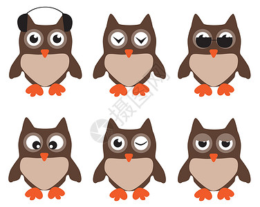 猫头套艺术猫头鹰荒野夹子野生动物卡通片插图背景图片