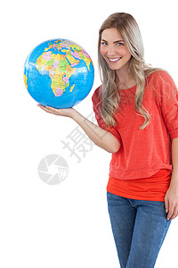 展示一个地球的妇女背景图片