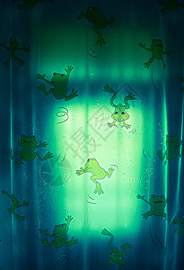 洗衣房的青蛙窗帘设计背景图片