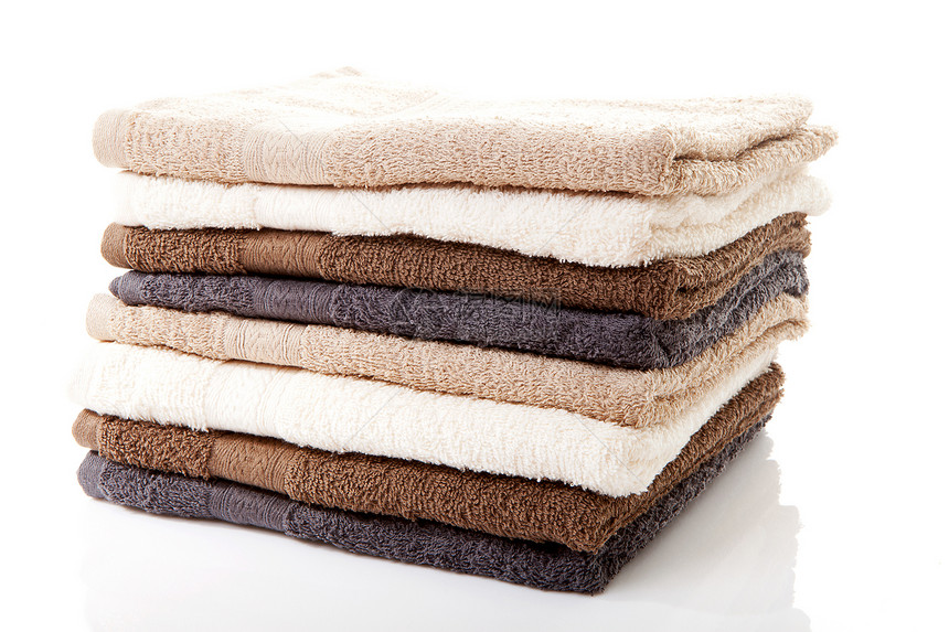 毛巾堆浴室卫生洗涤棕色抹布图片