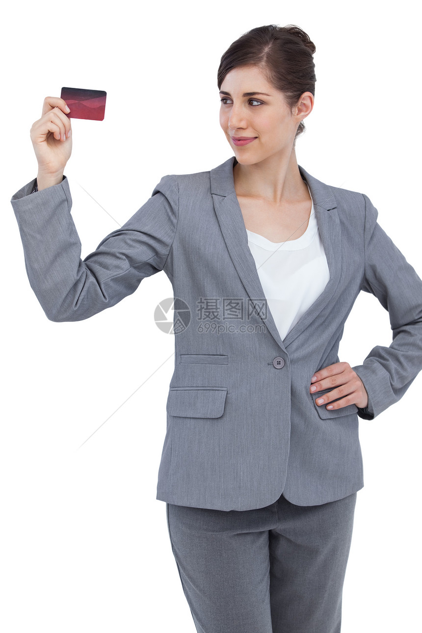 持信用卡的自信商业女商务人士图片
