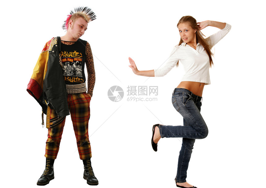 Punk和Blonde 年轻女性图片