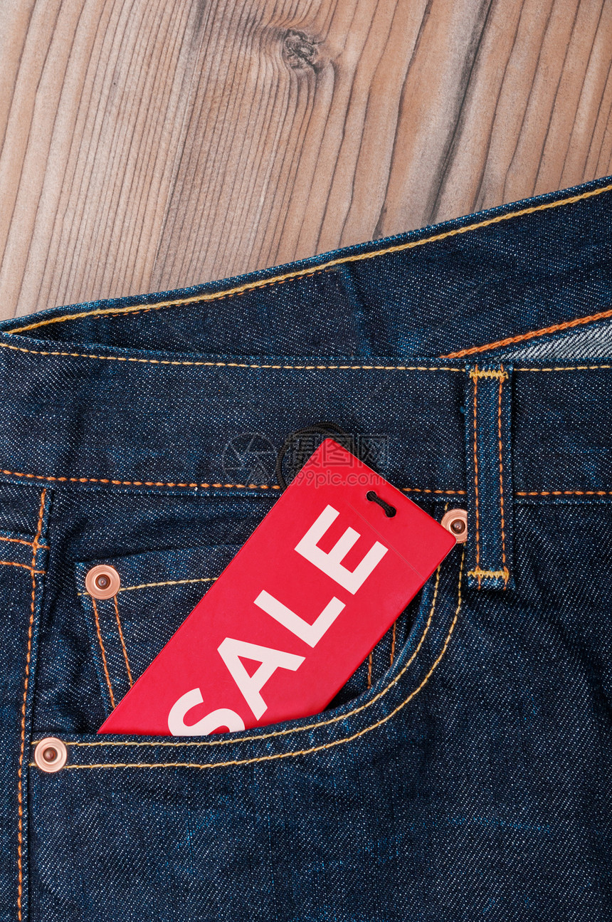 销售标记价格出口裤子红色蓝色衣服购物中心细绳折扣徽章图片