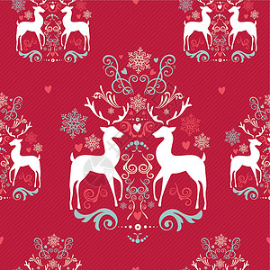 神圣的圣诞元素无缝无缝模式背景 EPS10 fi贺卡作品织物邀请函红色庆典装饰品元素驯鹿设计背景图片
