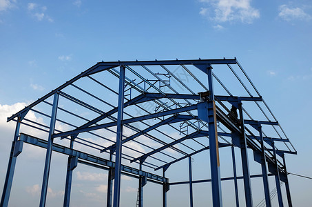 新工业建筑的钢板架面背景图片