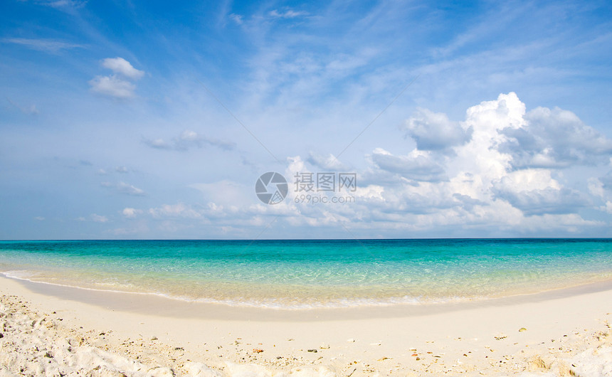 海 海天堂海景天空放松热带晴天旅行海岸阳光蓝色图片