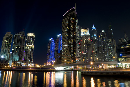 迪拜市风景旅行旅游窗户建筑蓝色景观玻璃天际地标中心背景图片