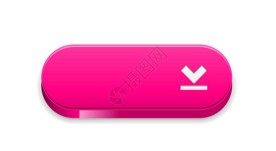 粉红色按钮标签粉红色下载按钮营销横幅空白徽章插图活力互联网界面广告圆形插画