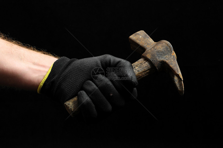 锤和手维修工具金属黑色木工乐器工艺力量工人工作图片