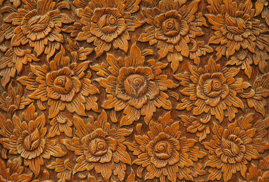 泰国风格的古董木制木工艺品图片