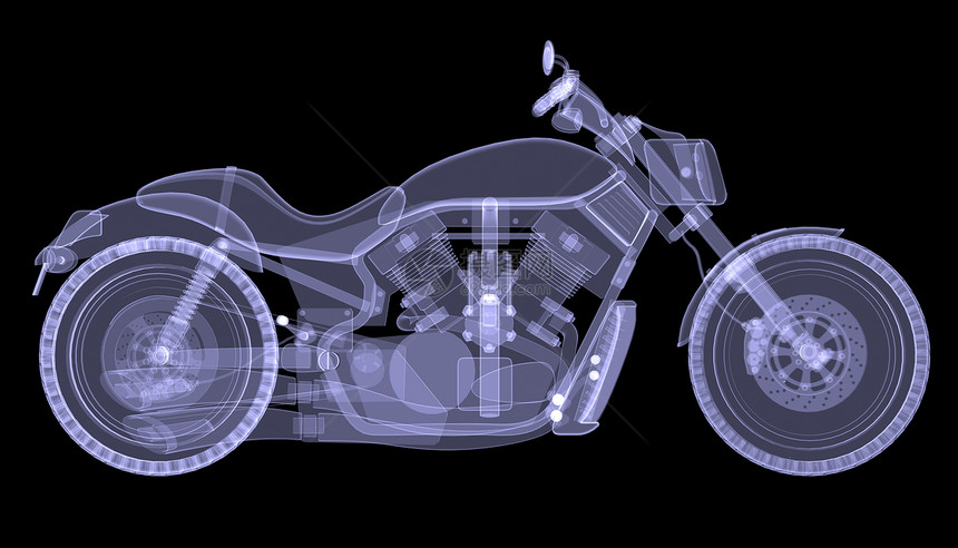 X射线转换成运输发动机引擎管道x光乐趣自行车跑车蓝色车辆图片