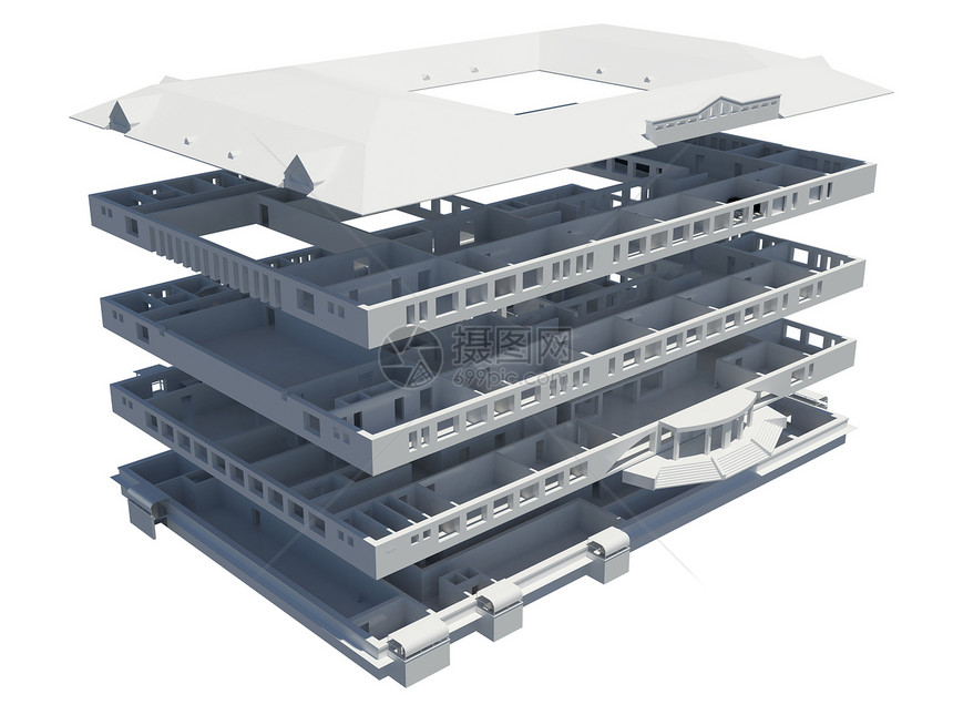 3D公寓计划结构地面绘画3d前提房子插图线条打印建筑学图片