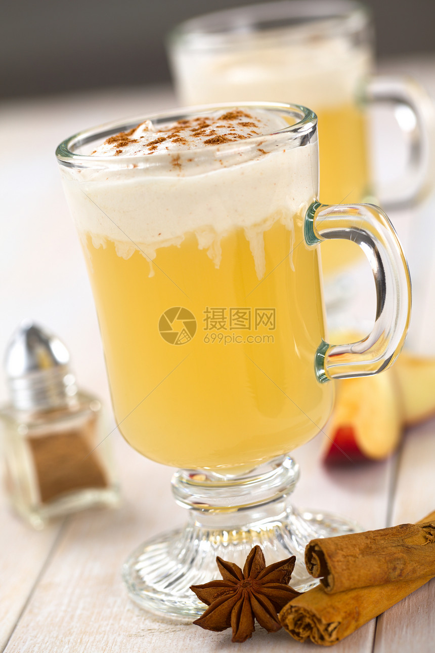苹果拳粉末香料水果果汁奶油季节性八角桌子玻璃饮料图片
