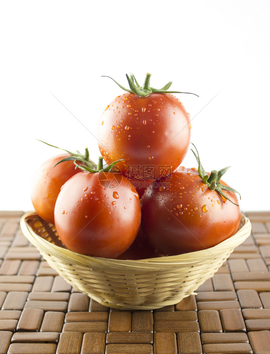 新鲜西红柿水果工作室稻草白色盘子营养红色食物蔬菜饮食图片