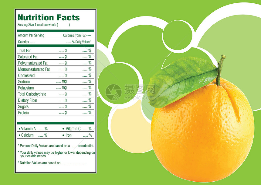 橙子水果食物叶子化合物插图碳水热带数据维生素果汁图片