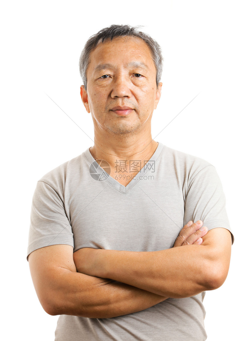 亚洲成年男子男性智者外表父亲男人白色微笑祖父老年长老图片