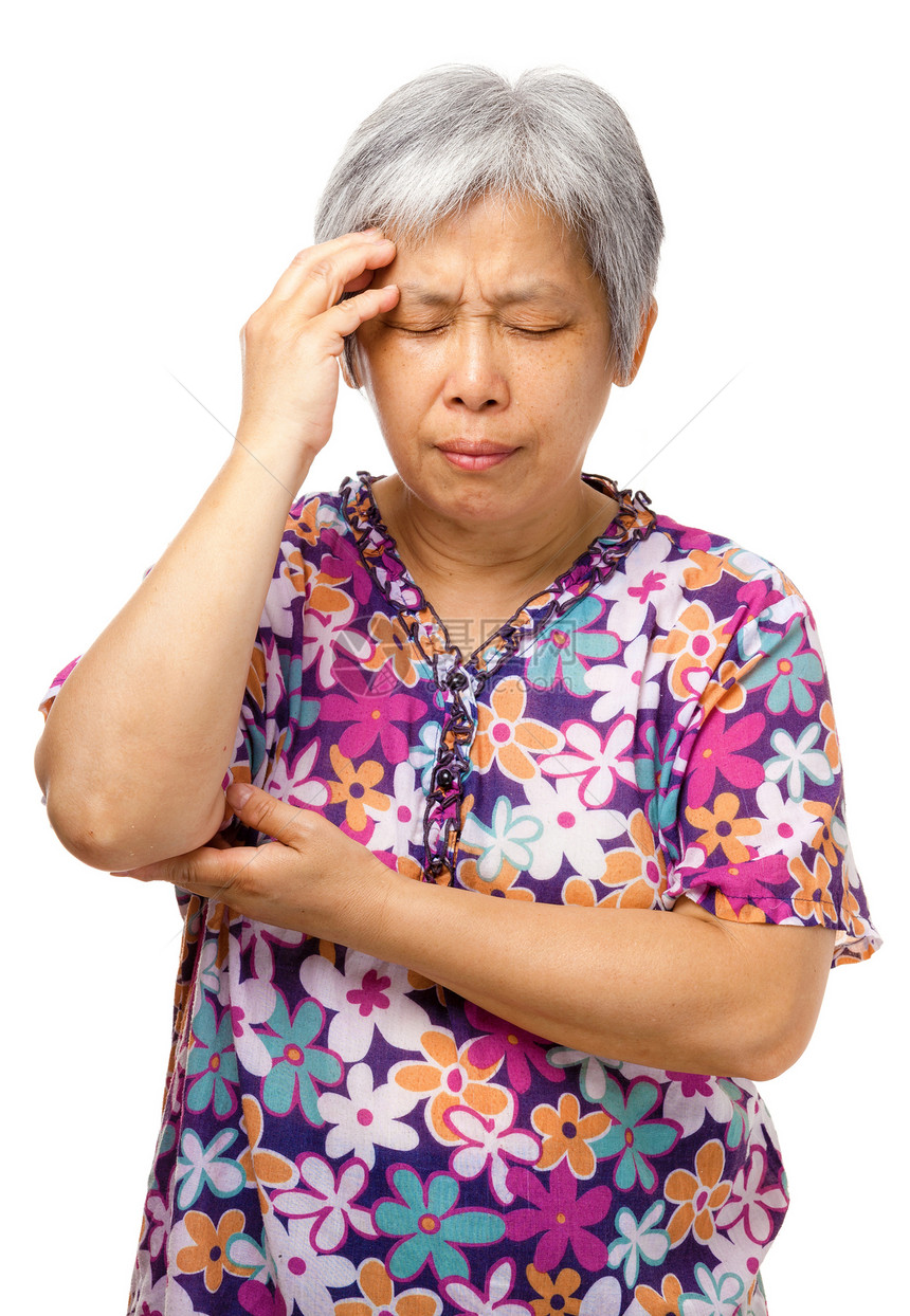 老年妇女头痛严重图片