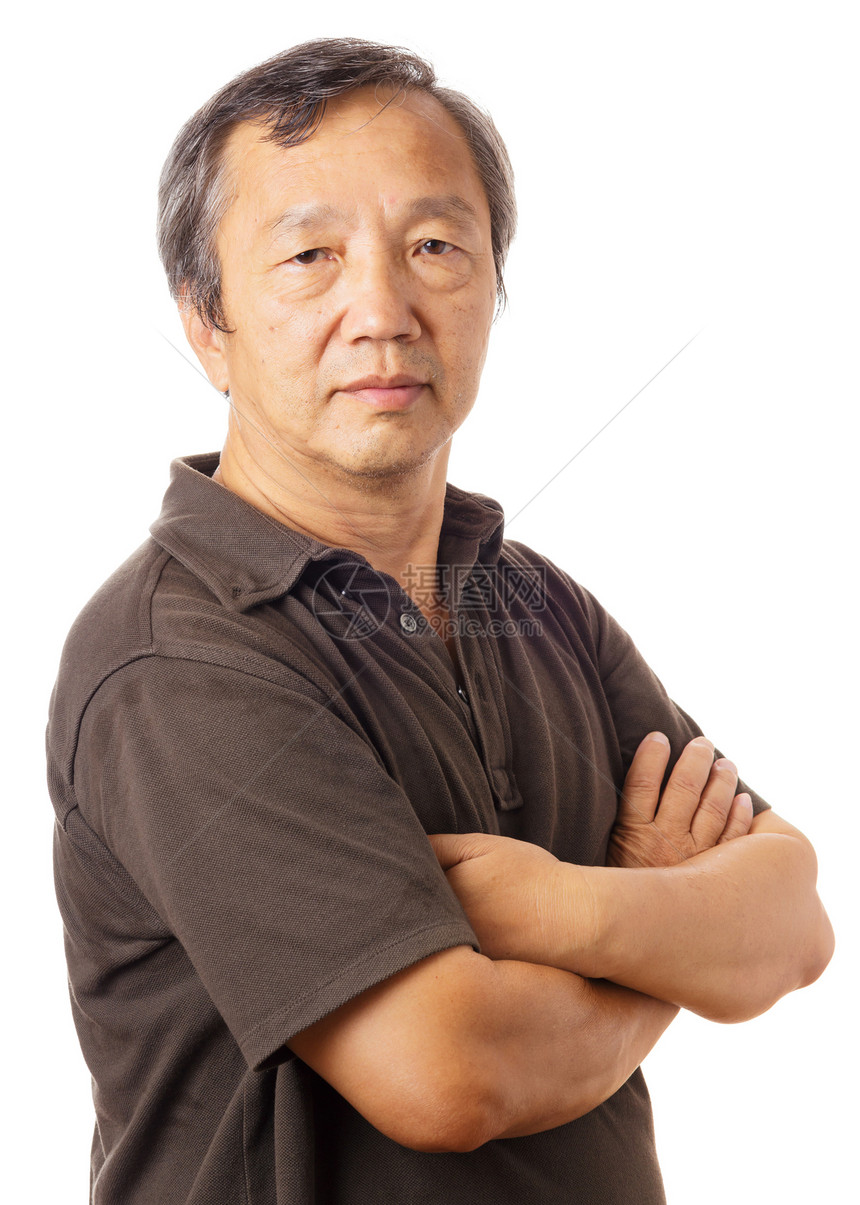 亚洲老人男人白色退休老年图片