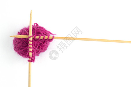 粉色羊毛 针织针高清图片