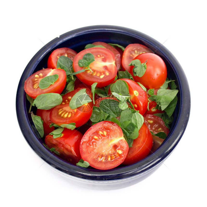 番茄和巴西食物红色营养木板蔬菜沙拉午餐绿色盘子水果图片