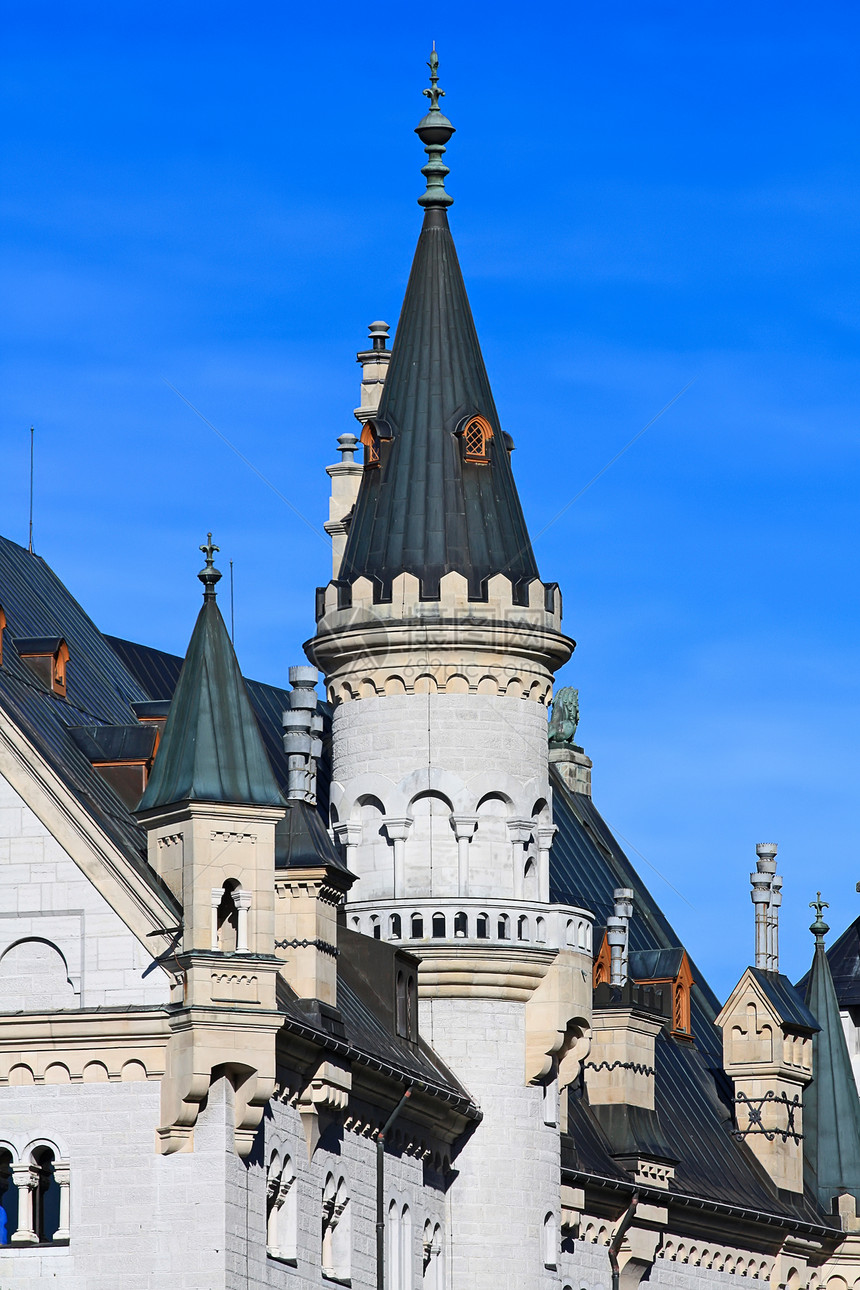 纽施旺斯坦城堡建筑童话故事季节大厦风格骑士石头堡垒全景图片