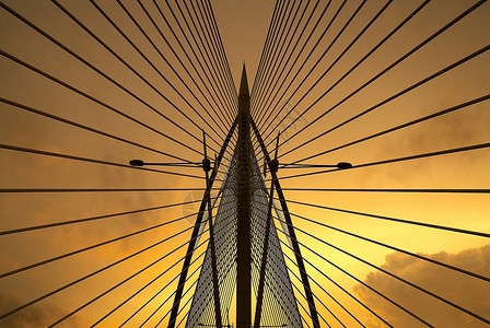 桥梁结构旅行日落高清图片