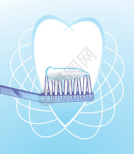 牙刷刷毛牙科牙医卫生预防打扫打扮牙齿牙膏化妆品刷子牙刷整洁呼吸插画