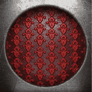 红底金属装饰插图框架红色反射装饰品抛光风格艺术背景图片