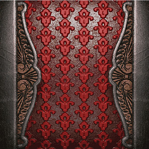 红底金属风格抛光插图反射装饰装饰品框架红色艺术背景图片