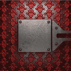 红底金属风格装饰品插图装饰框架艺术抛光红色反射背景图片