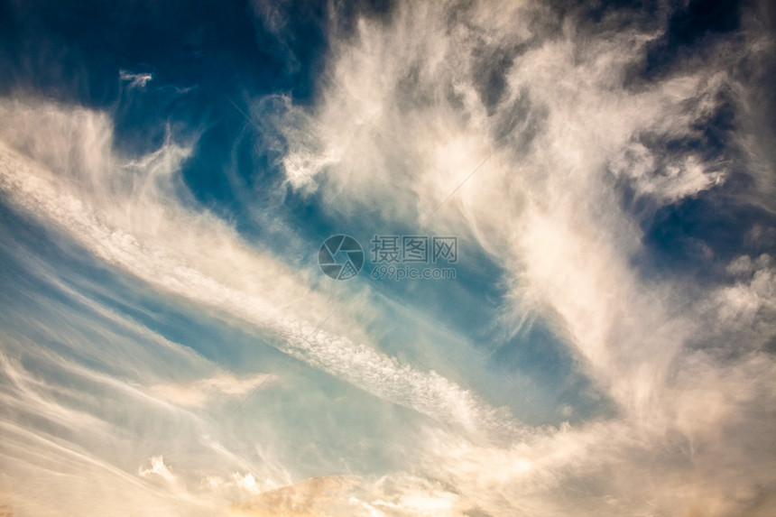 蓝天云云晴天天空天气蓝色气象云景天堂风景场景自由图片