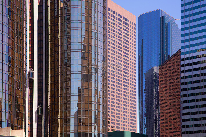 洛杉矶市中心 加利福尼亚州天际线天空办公室市中心建筑学高楼玻璃首都旅行摩天大楼镜子图片