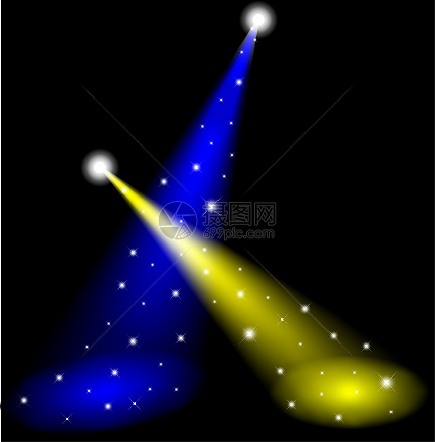 阶段灯光聚光灯音乐会蓝色插图展示场景星星射线娱乐庆典图片