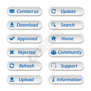 Web 按钮互联网电话社区论坛标签纽扣蓝色下载邮件电脑设计图片