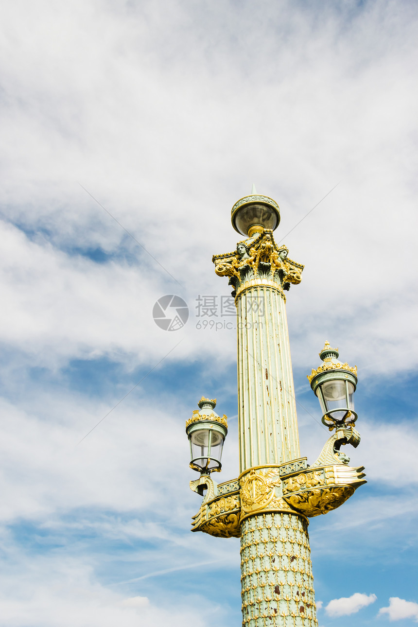 支柱在法国巴黎的Concorde广场上图片