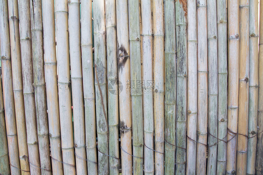 竹子栅栏热带纹理黄色枝条棕色木头装饰管道圆形图片