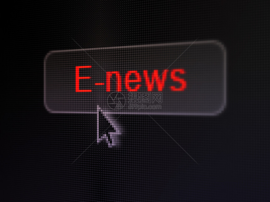新闻概念 数字按钮背景的ENews电脑展示监视器标题金融报纸文章黑色电子公告图片
