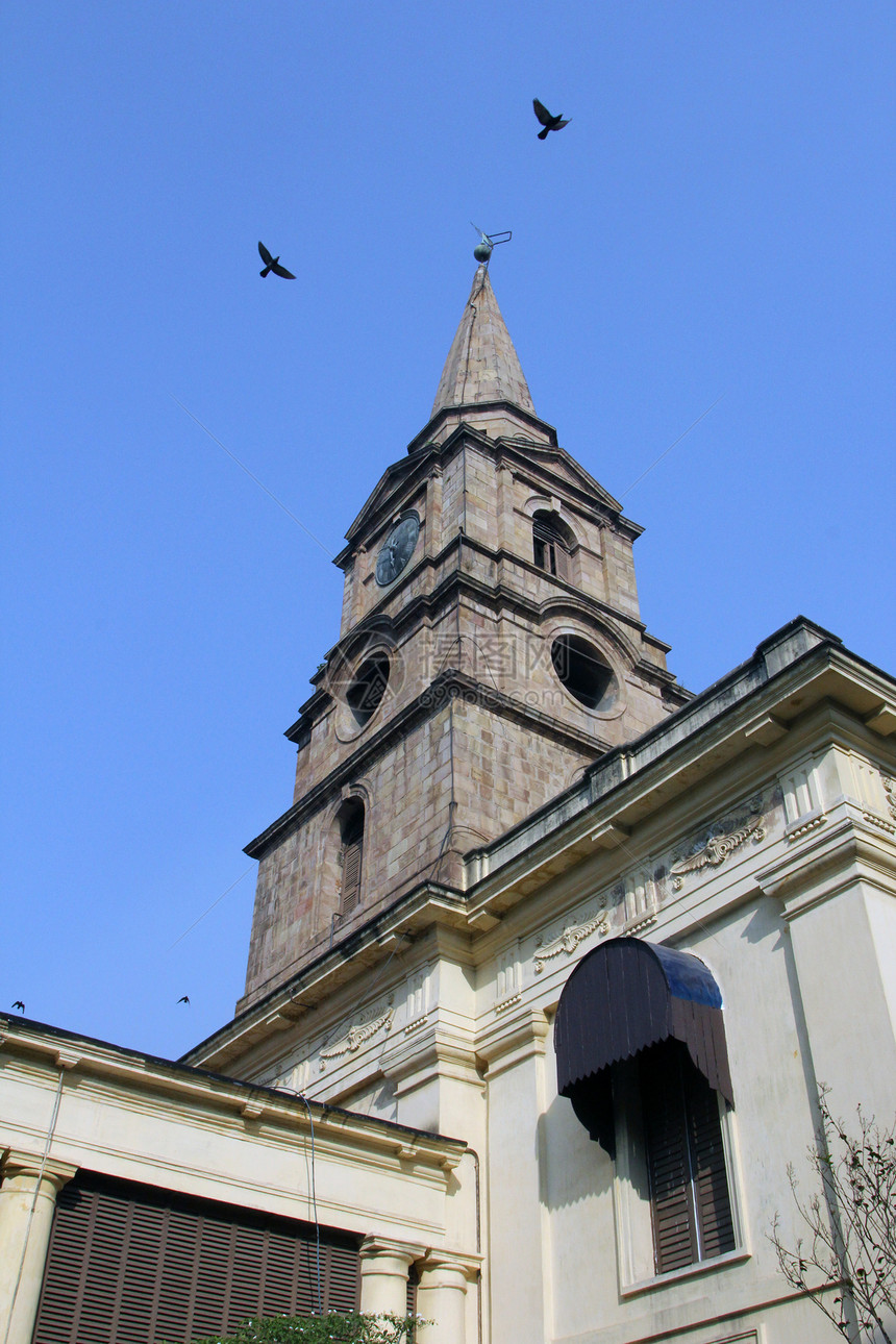 加尔各答圣约翰教堂城市房子尖塔建造地标教会旅行殖民建筑学宗教图片