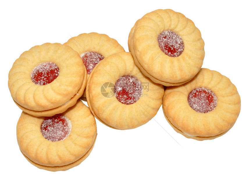 Jam 填充饼干饮食圆形育肥白色小吃图片