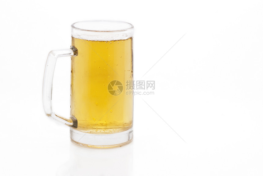 冰啤酒杯玻璃酒精瓶子酒吧饮料投手干杯气泡反射生活图片