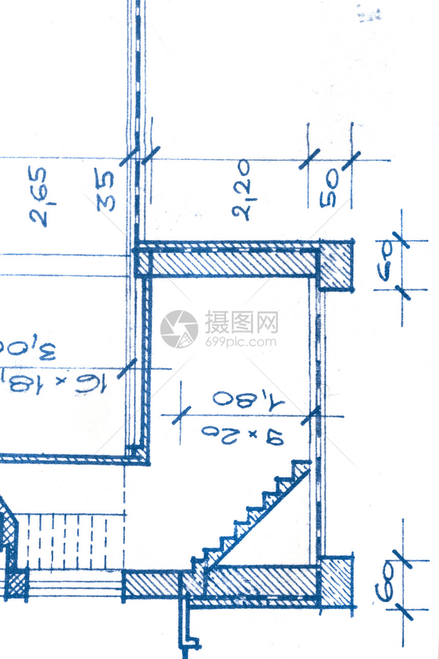 A 建筑项目部分商业草图房子工具草稿地面绘画建造艺术技术图片