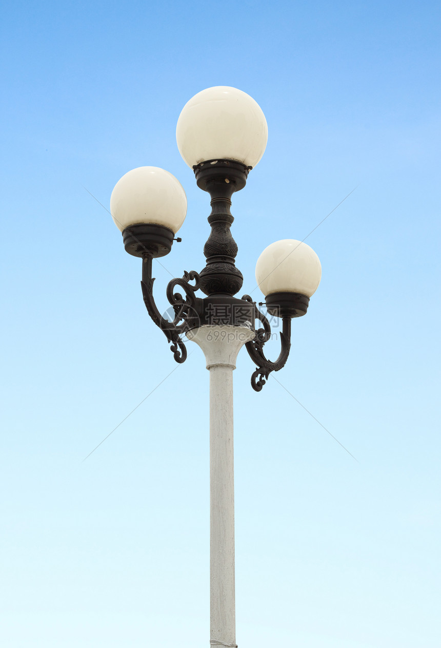 灯台路灯古董力量蓝色城市小路邮政圆圈灯笼玻璃图片