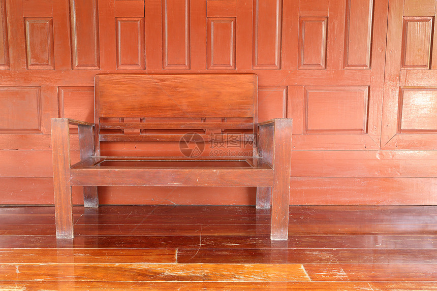木壁木制椅子风格座位装饰房子蓝色长椅装饰品古董家具桌子图片