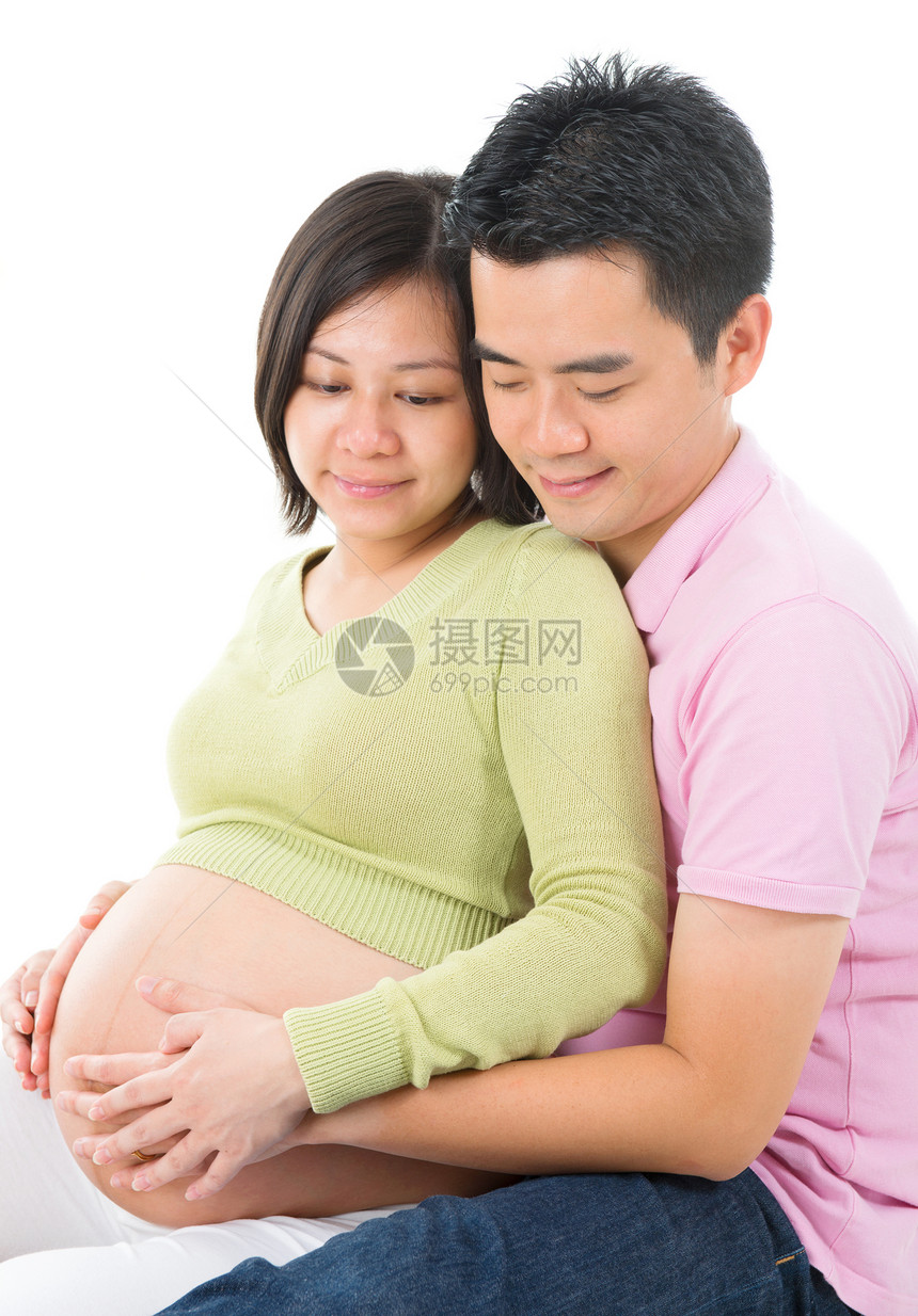 Affective 亚裔怀孕夫妇图片