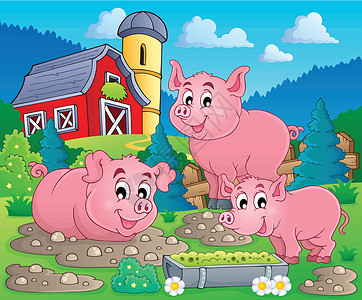 泥土层猪主题图1插画